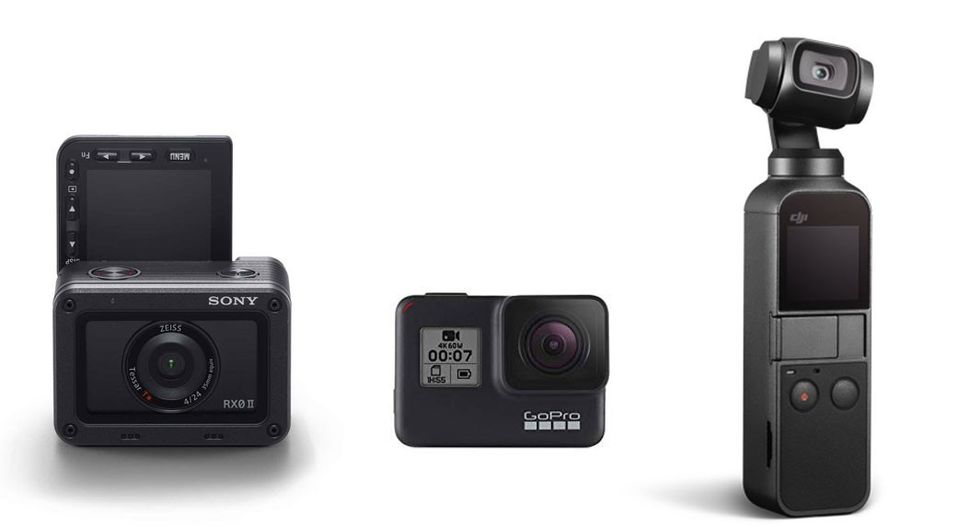 RX0 II and its main competitors, the GoPro Hero 7 Black and the DJI Osmo Pocket
