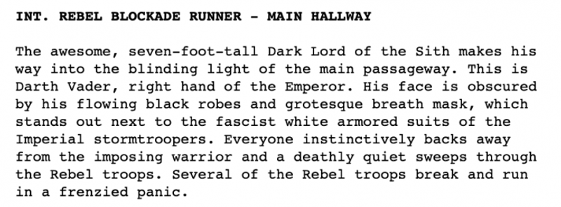 Script Of Star Wars Cinema