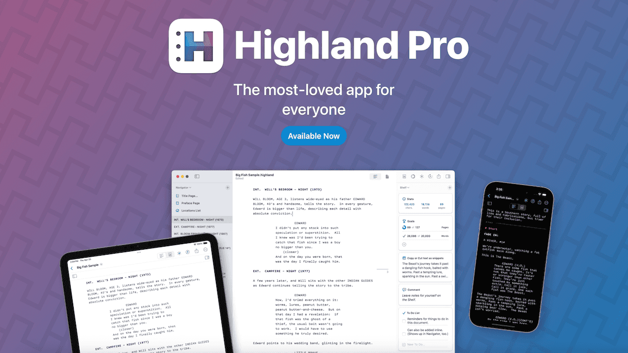 Screenwriting Software Gets An Upgrade With Highland Pro