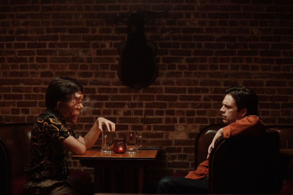 Sebastian Stan and Adam Pearson in A Different Man\u200b