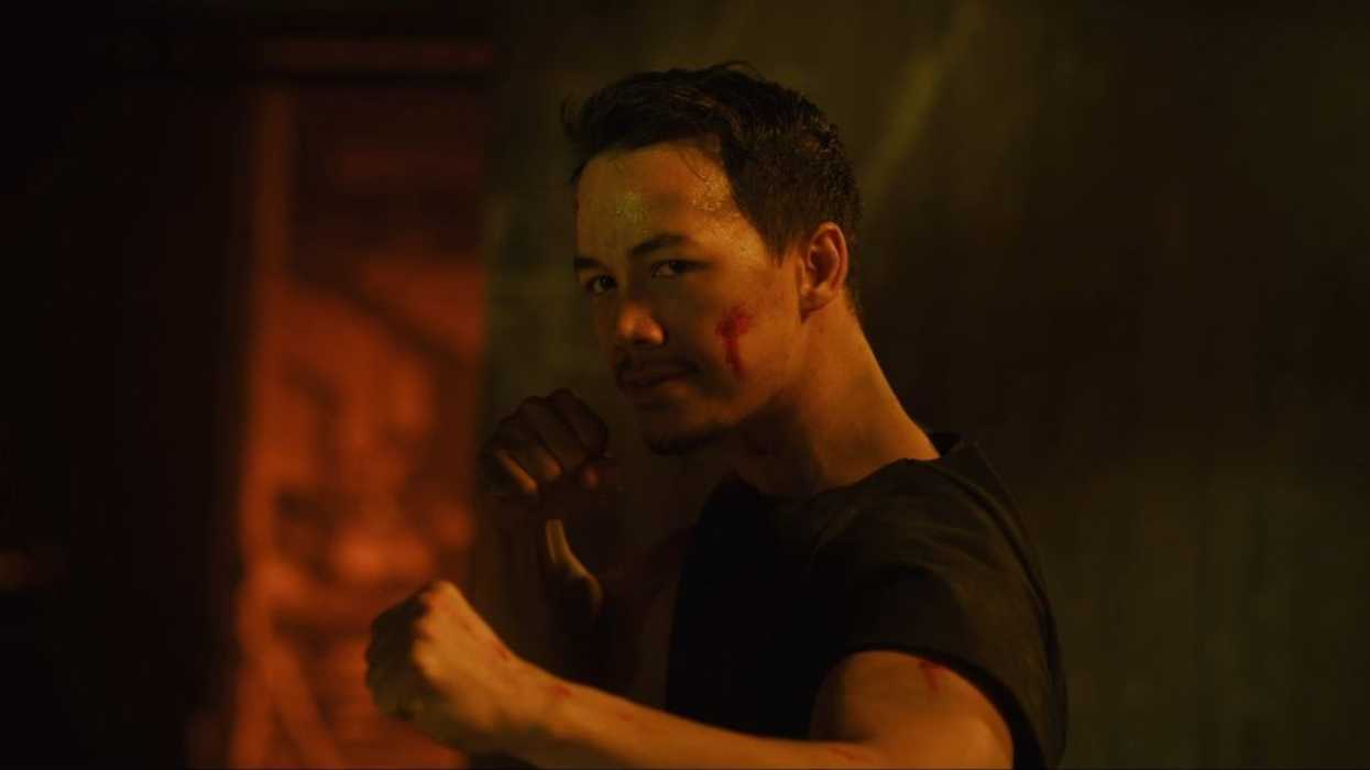 Shannon Kook as Ren Hiro getting read to fight in 'King of Killers'