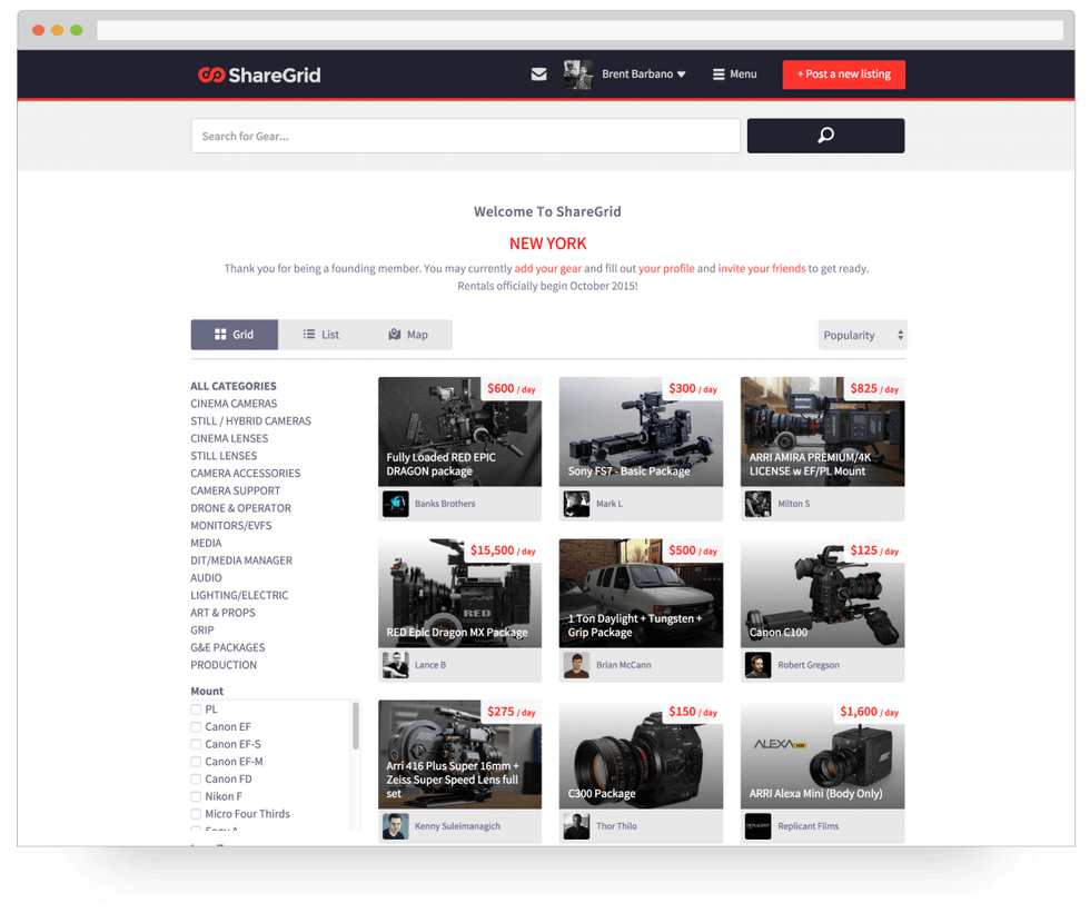 ShareGrid New York City Listings