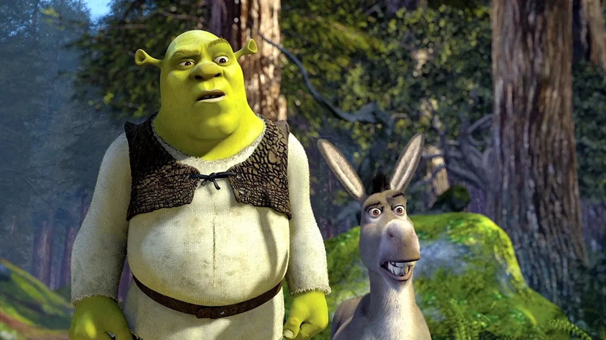 Shrek and Donkey wanting the Merry Men dancing in 'Shrek'