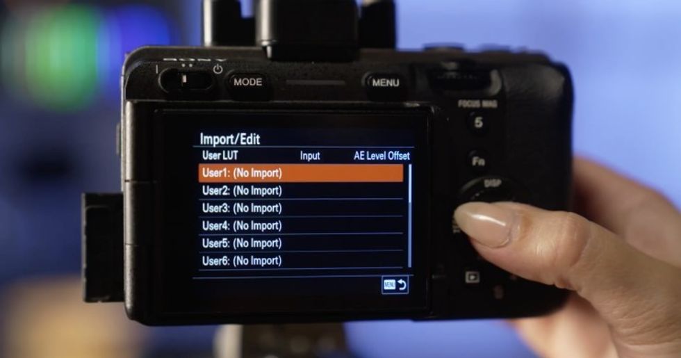 Sony FX3 LUTs Screen