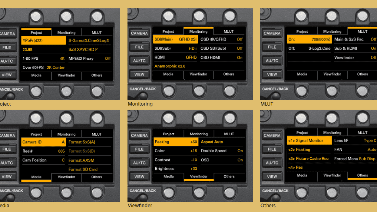 Sony v7.01 F5 F55 Quick Menu Navigation