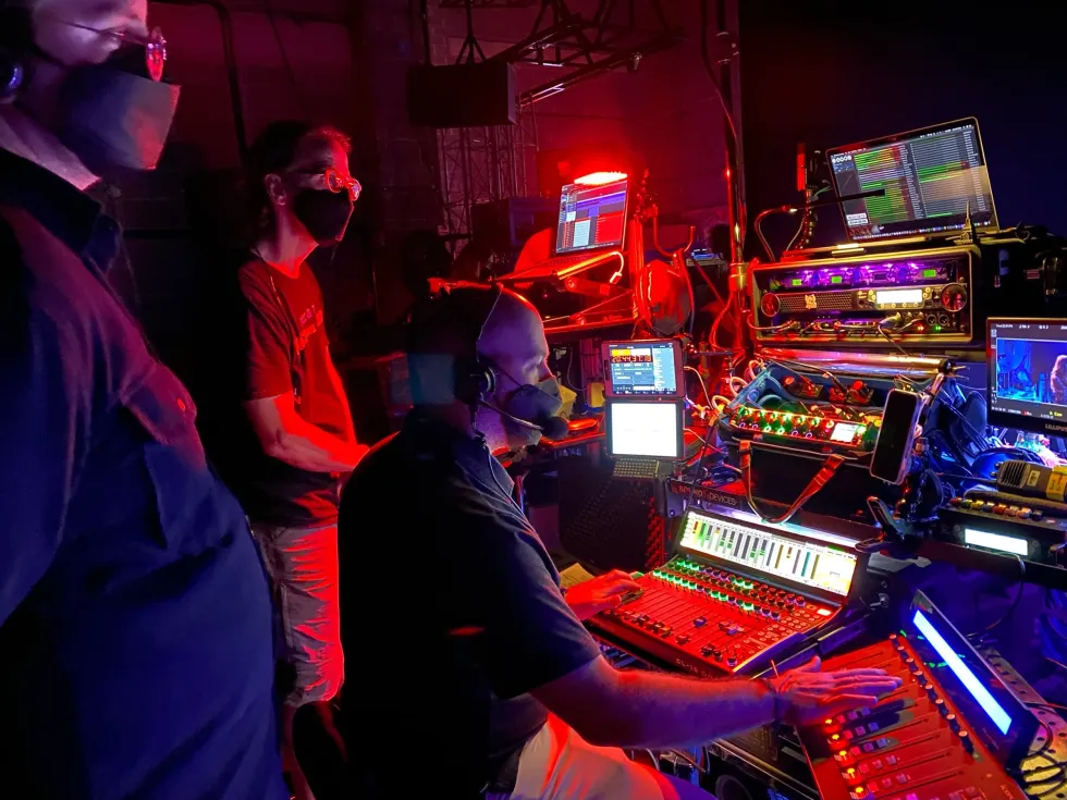Sound Mixer Chris Welcker working on 'Daisy Jones & the Six'