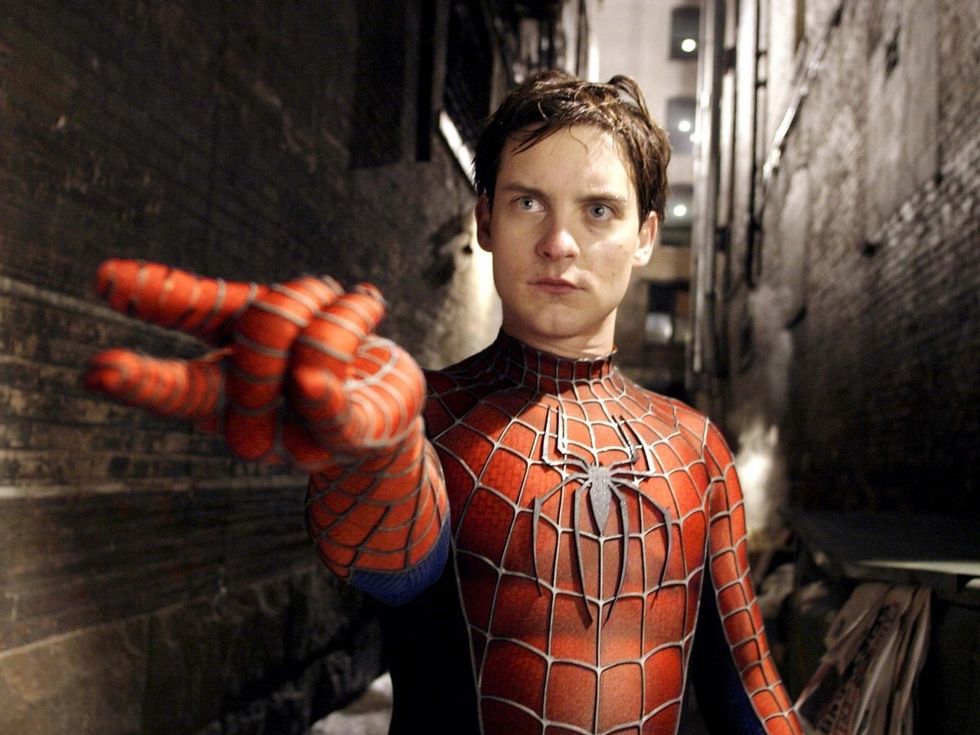 Spider-man trying to shoot webs, 'Spider-Man 2'