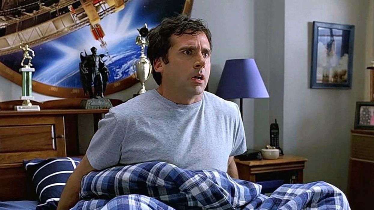 Steve Carell in bed in 'The 40-Year-Old Virgin'