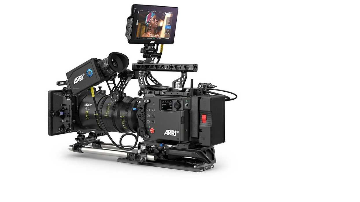 The ARRI ALEXA Mini LF With ARRI’s Camera Control Monitor CCM-1 on a white backdrop