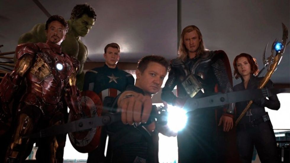 The Avengers holding someone hostage, 'The Avengers'
