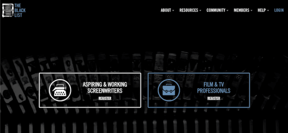 The Black List homepage