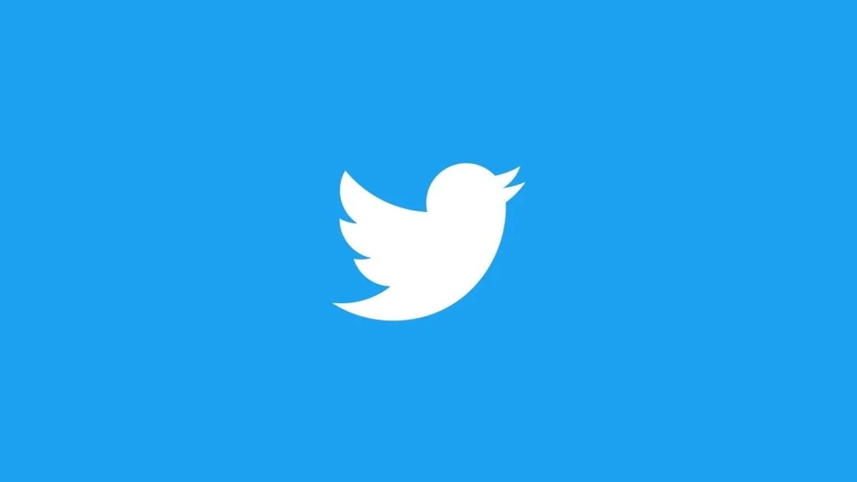 The blue Twitter logo