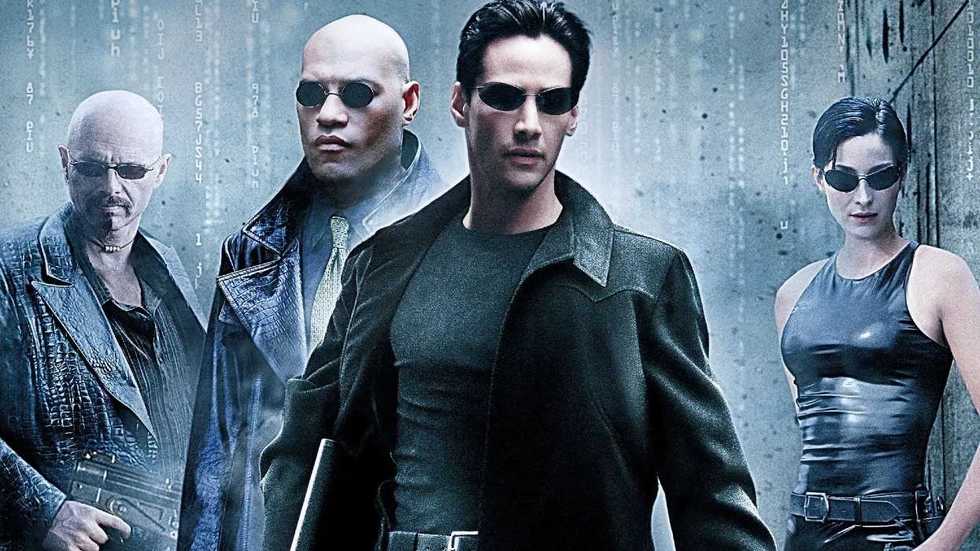 The cast of The Matrix arranged on the poster