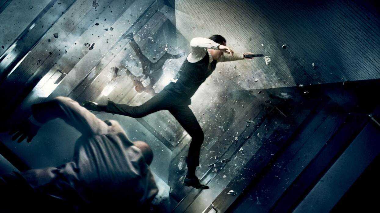 The iconic hallway fight in Inception