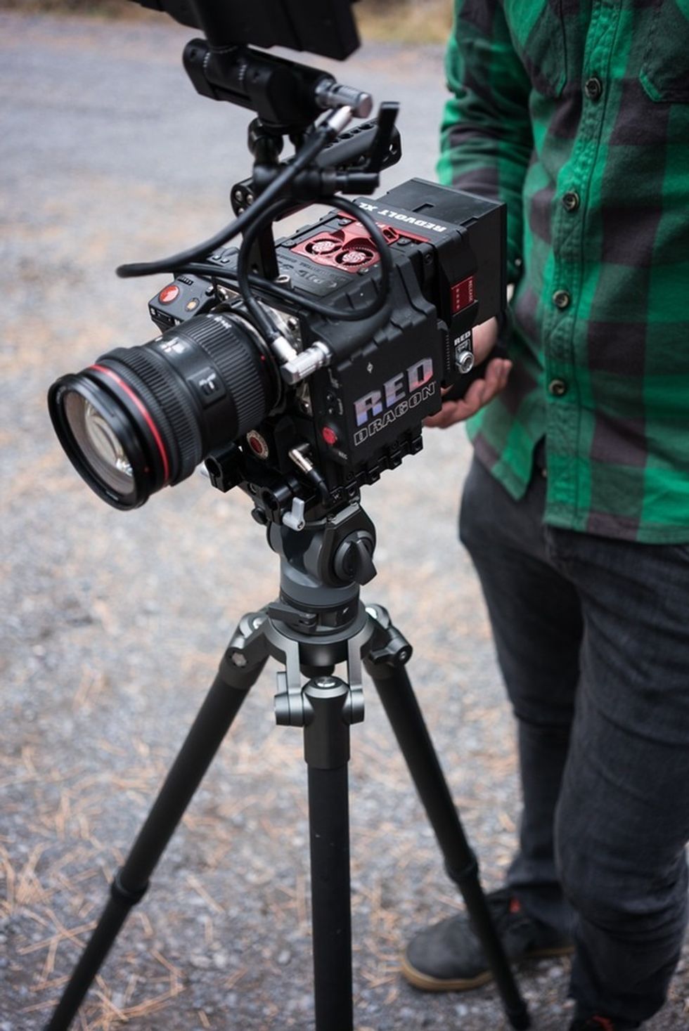 The International 4lb tripod from Nice Industries Supports RED Camera