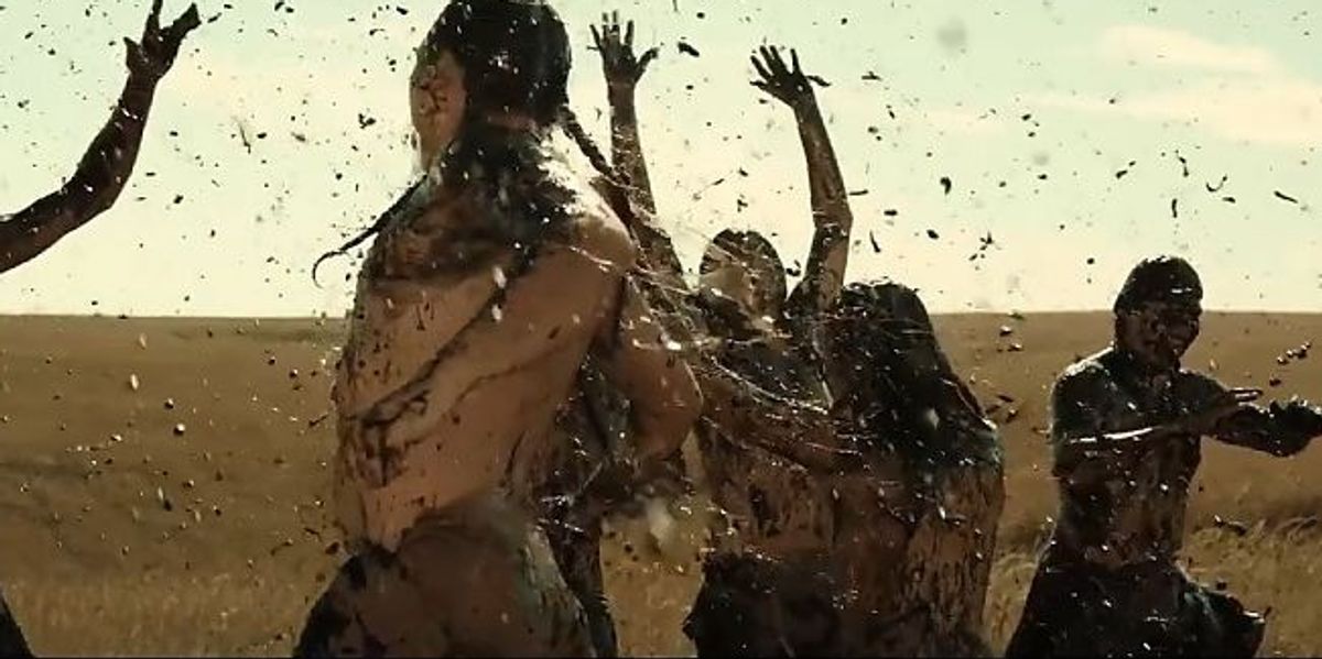 The Osage dancing in oil in 'Killers of the Flower Moon'