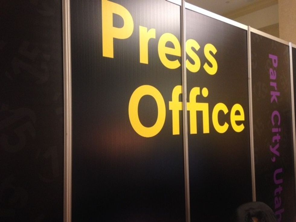 The Sundance Press Office in Park City, 2015.