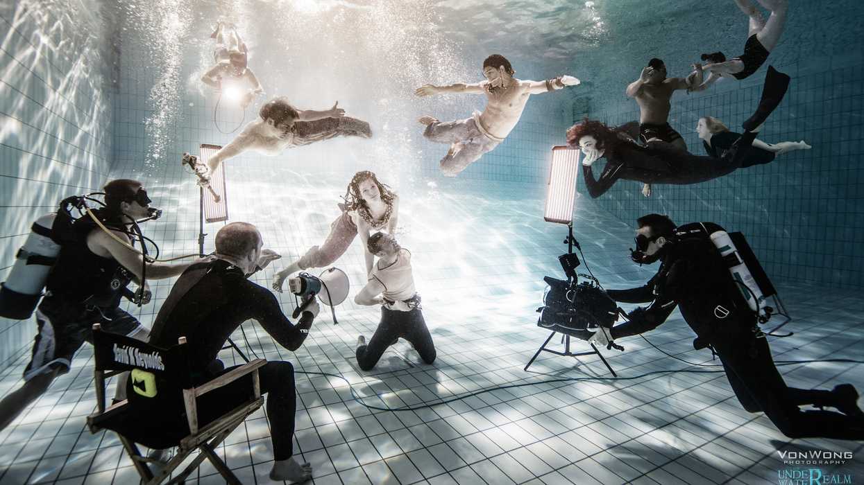 The-underwater-realm-cast-crew-pool-filming-diving
