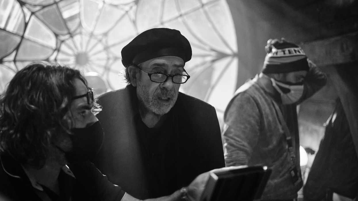 Tim Burton on the set of 'Wednesday'