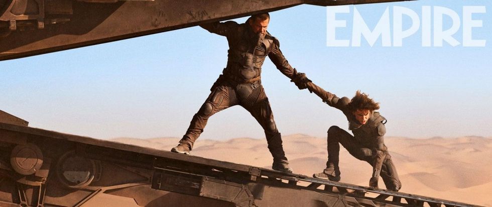 Timoth\u00e9e Chalamet and Josh Brolin as Paul Atreides and Gurney Halleck