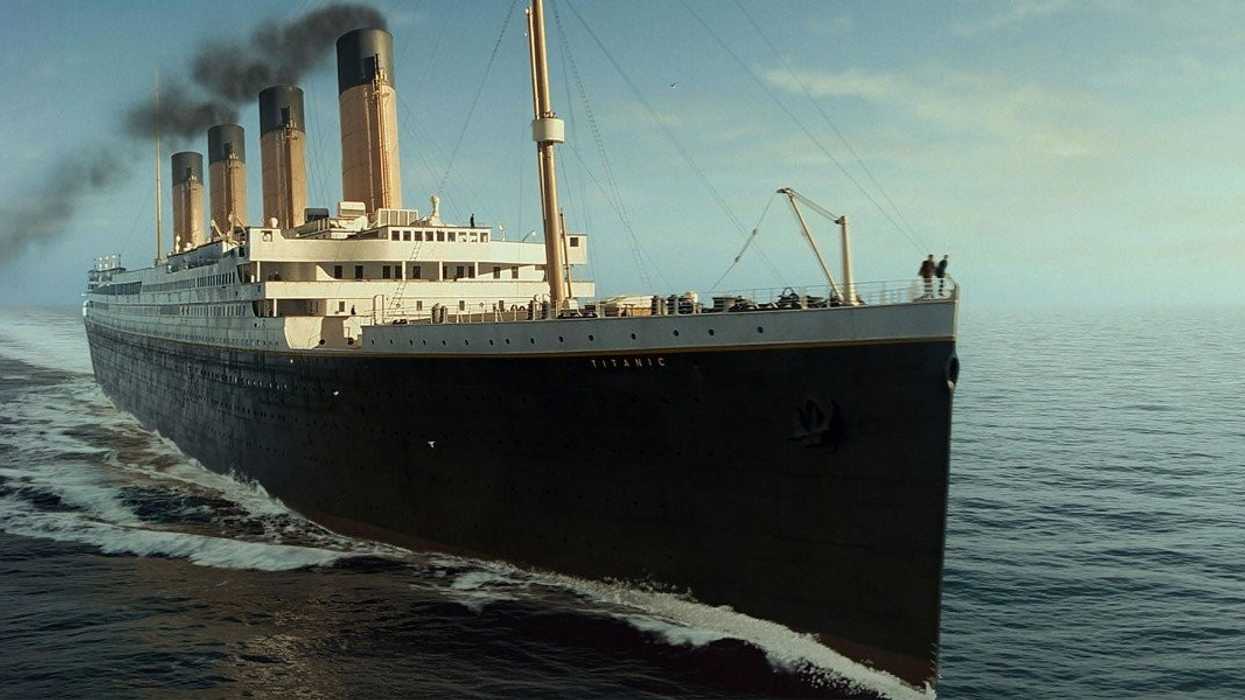 Titanic sailing on the Atlantic Ocean