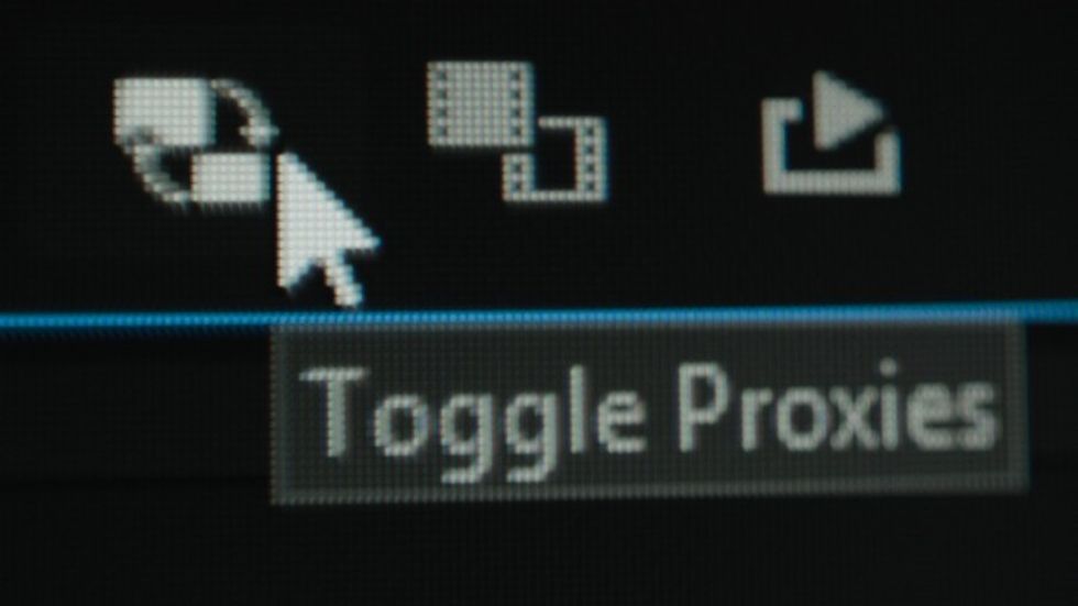 toggle proxies button in premiere pro