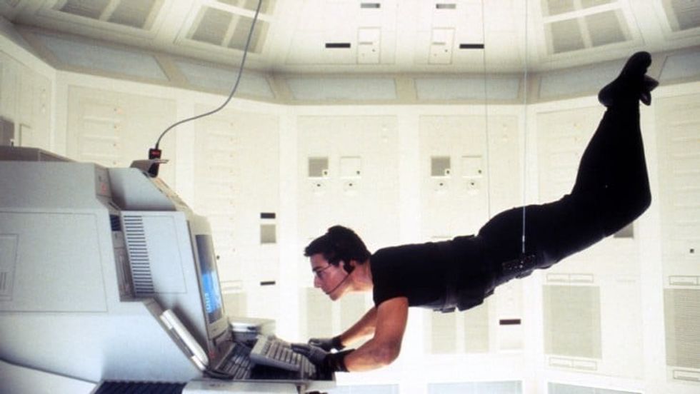 Tom Cruise hacking into a computer in 'Mission: Impossible'