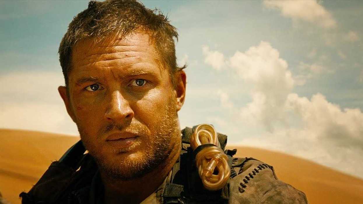 Tom Hardy as Max Rockatansky in the 2015 action film Mad Max: Fury Road
