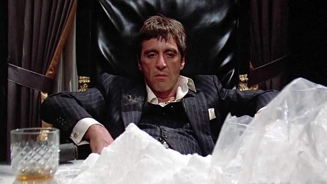 Tony Montana, played by Al Pacino in Scarface (1983)