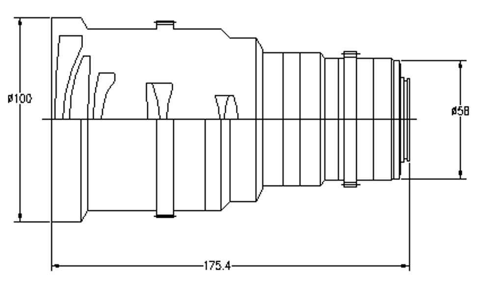Vedra Lens, 25mm Anamorphic outline model