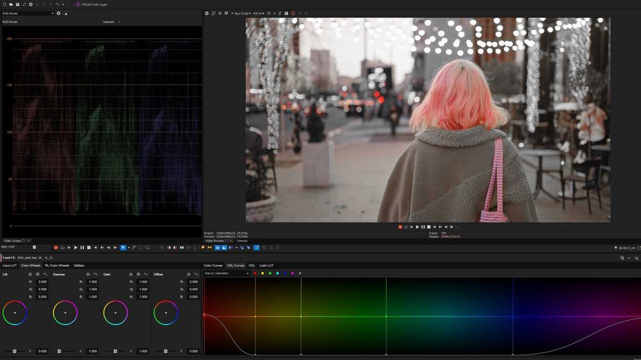 VEGAS Pro 20 Hue V Sat