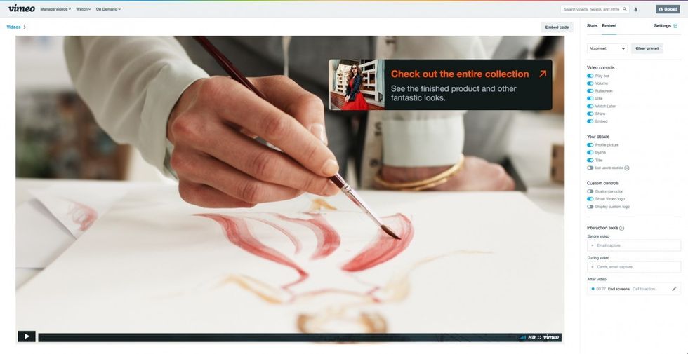 Vimeo Interaction Tools \u2014 Cards