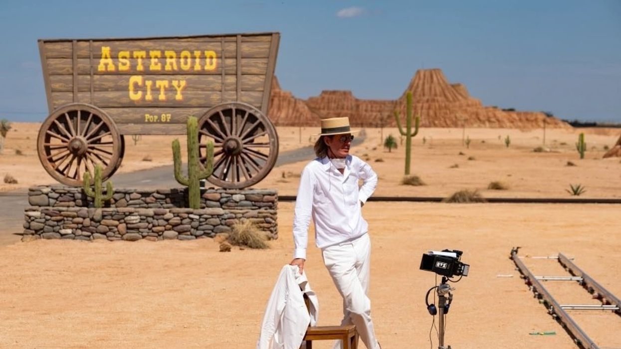 Wes Anderson on the set of 'Asteroid City'