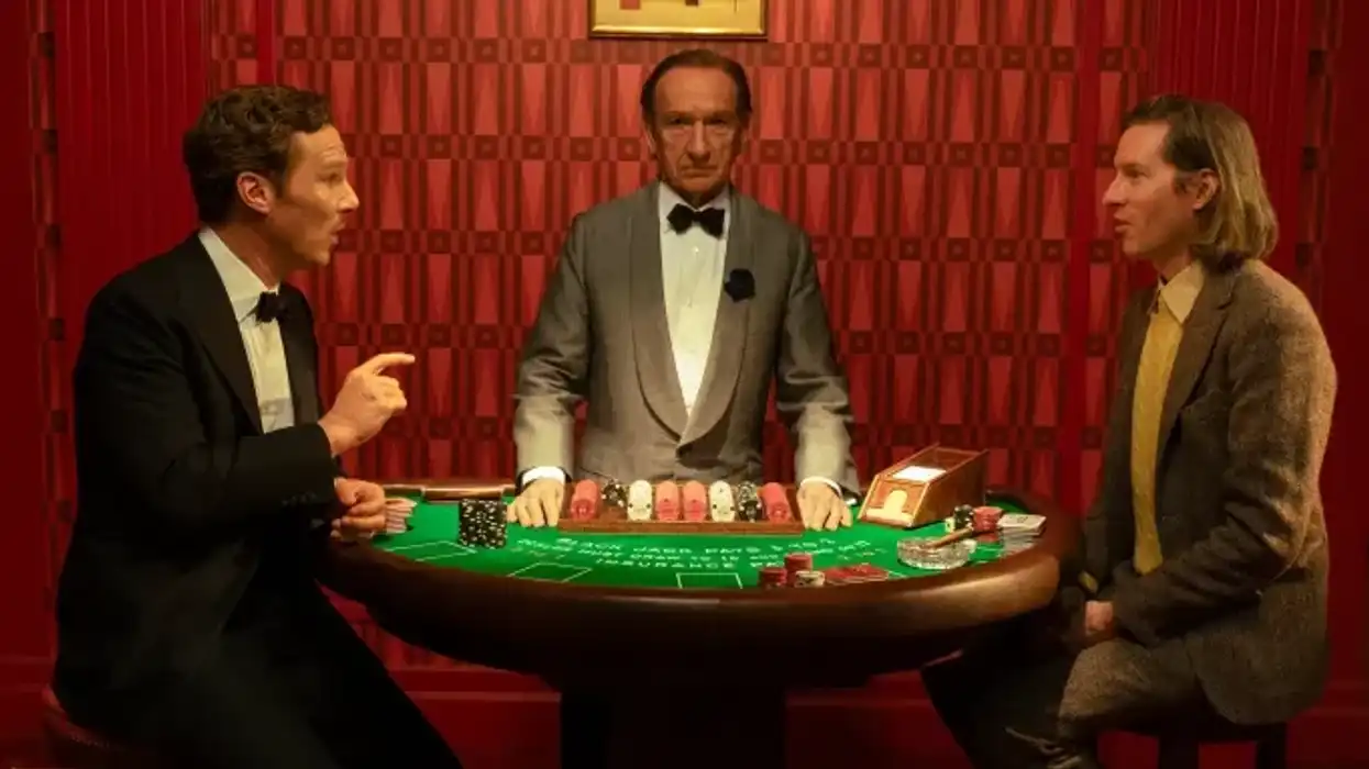Wes Anderson (right) directs Benedict Cumberbatch (left) and Ben Kingsley in 'The Wonderful Story of Henry Sugar'