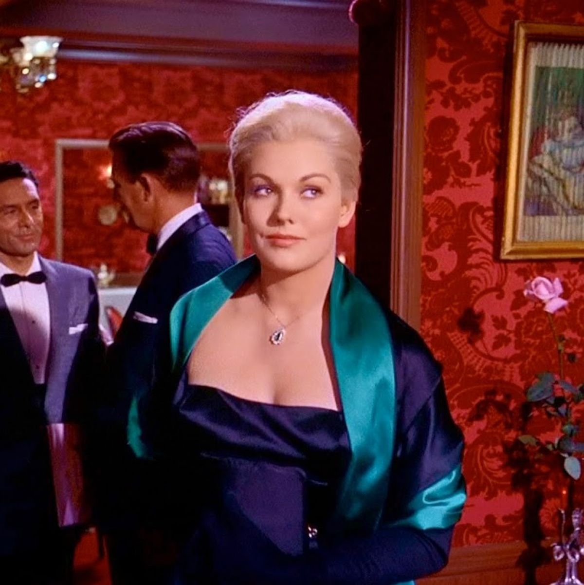 kim novak vertigo green dress What's With The Colors Green and Red in 'Vertigo'?