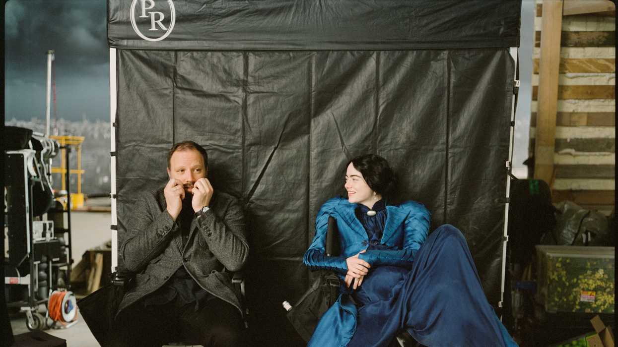 Yorgos Lanthimos and Emma Stone on the set of 'POOR THINGS'