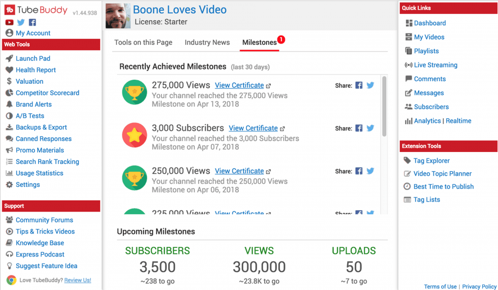 Youtube Tubebuddy