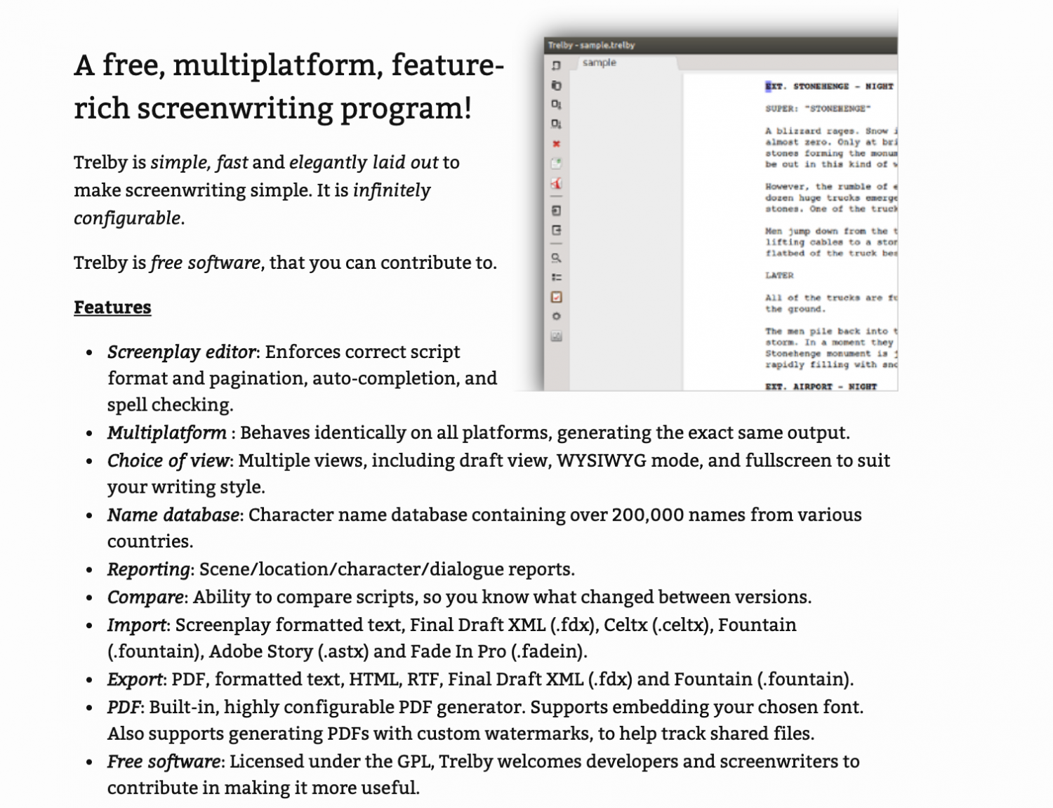 script writing software for mac and free
