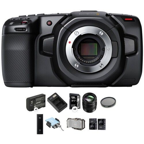 Blackmagic Design Pocket Cinema Camera 4K Kit with Lens and Accessories