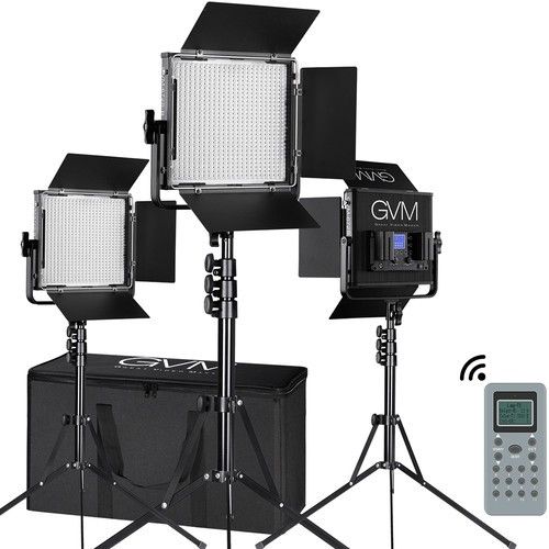 GVM 672S-B Bi-Color LED Studio Video Panel 3-Light Kit