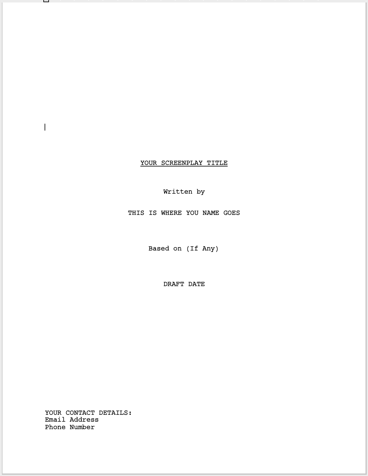 How To Format Your Screenplay For Filmmakers Movie Script Template   Screen Shot 2021 02 08 At 9.12.10 Am 