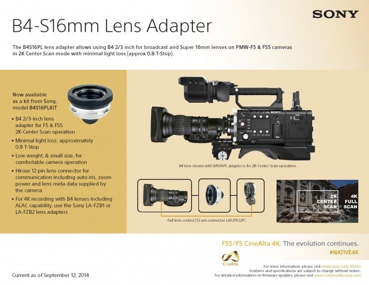 Sony B4-Super 16mm Adapter