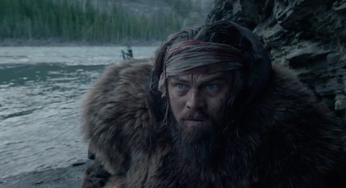 Leonardo DiCaprio in the wilderness in 'The Revenant'
