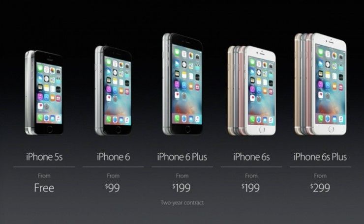 Apple iPhone 6S and 6S Plus Pricing - Two Year