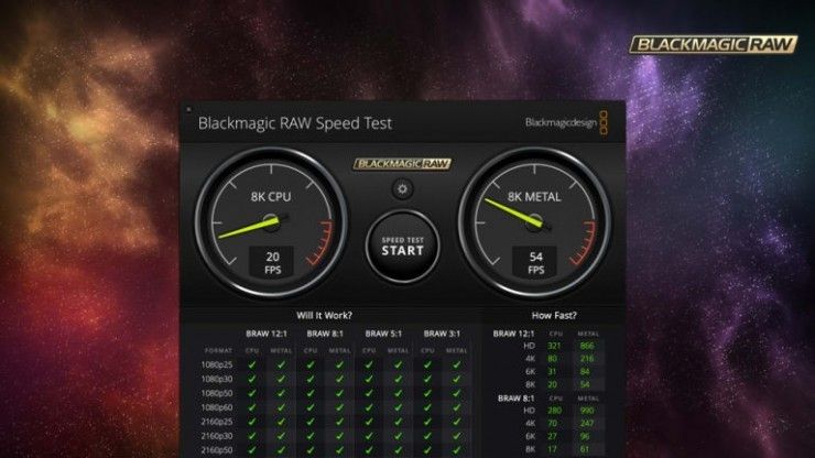 Blackmagic Raw Speed Test