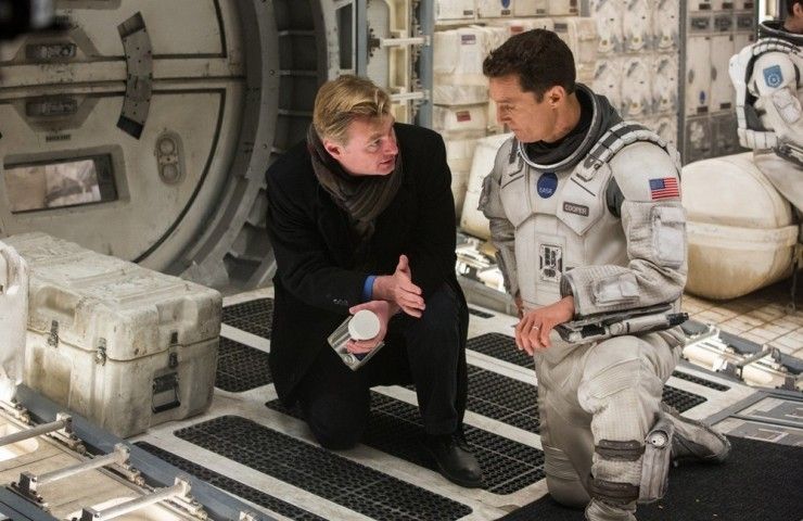 Director Christopher Nolan with Matthew McConaughey on set of 'Interstellar'