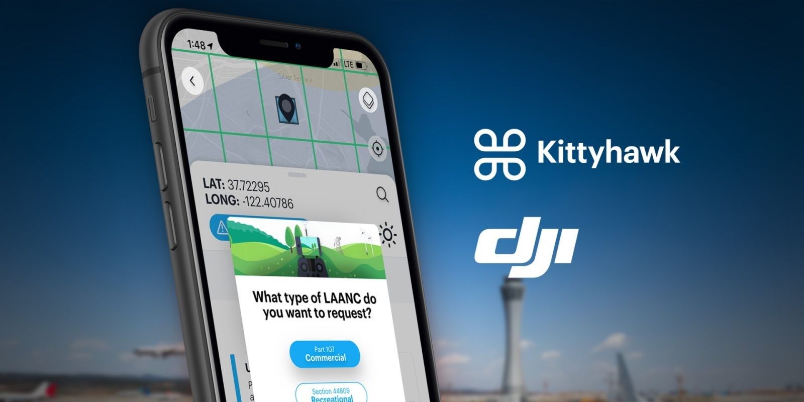 DJI Recommends Kittyhawk app for LAANC Service