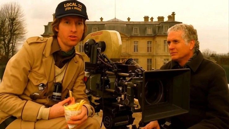 Wes Anderson and DP Robert Yeoman on the set of 'The French Dispatch'