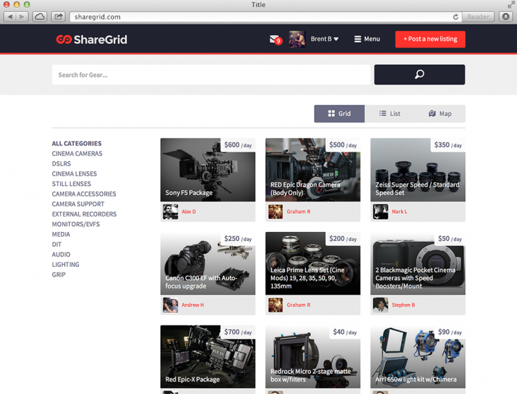 ShareGrid Homepage
