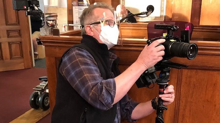 Director of Photography David Harp w/ BMPCC 6K on set of All Rise